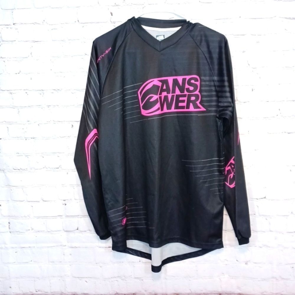 Answer  Y2K Motor  Sport  Women's Long   Sleeve Top  Jersey L